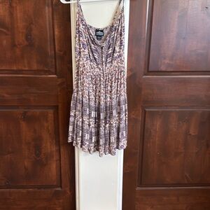 Angie Floral Rayon Top in Purple and Cream